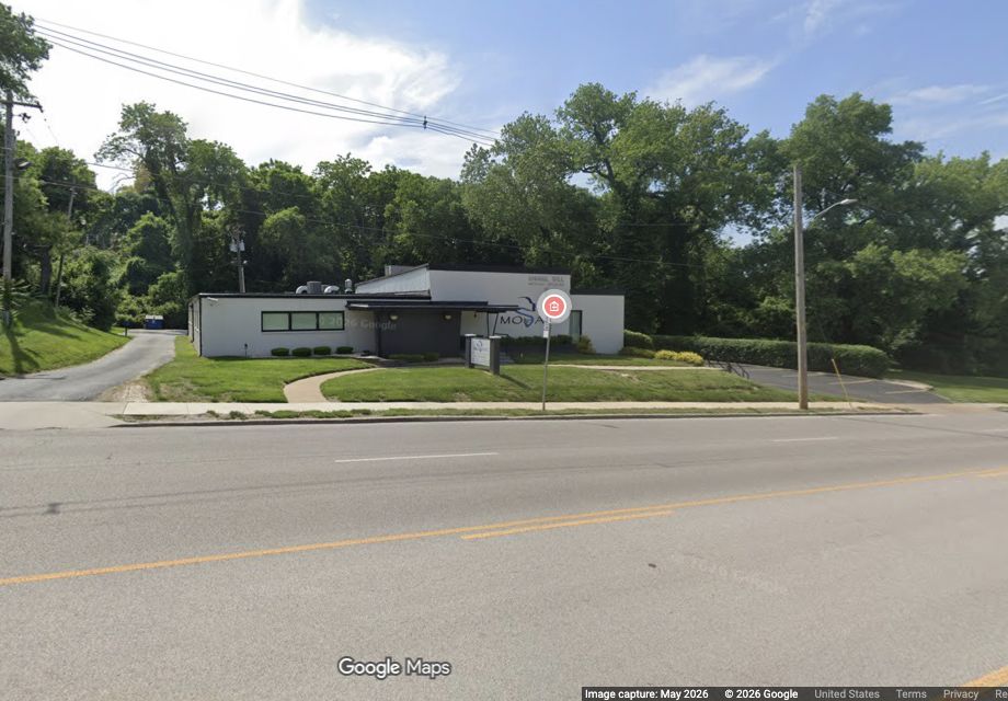 Present-day Google Street View of the former WTVI building at 10200 West Main Street